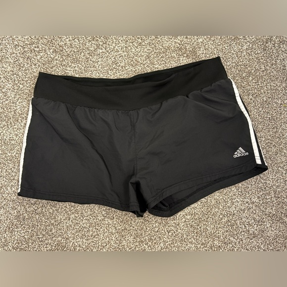 adidas Black and White Women's Athletic Shorts - Picture 3 of 3
